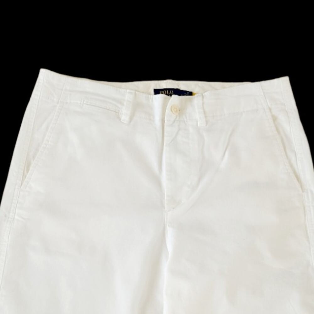 Polo Ralph Lauren Wide Leg Cropped Pants High Rise Ivory Preppy Coastal Sz 8 - Picture 3 of 12